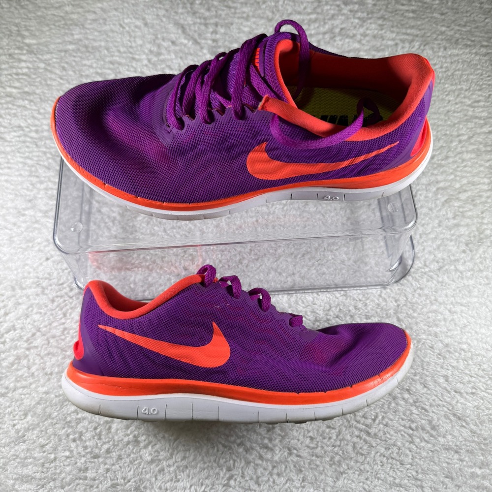 Nike Free 4.0 Women's 8.5 Hot‎ Pink Orange Athletic Running Shoes Sneakers Used